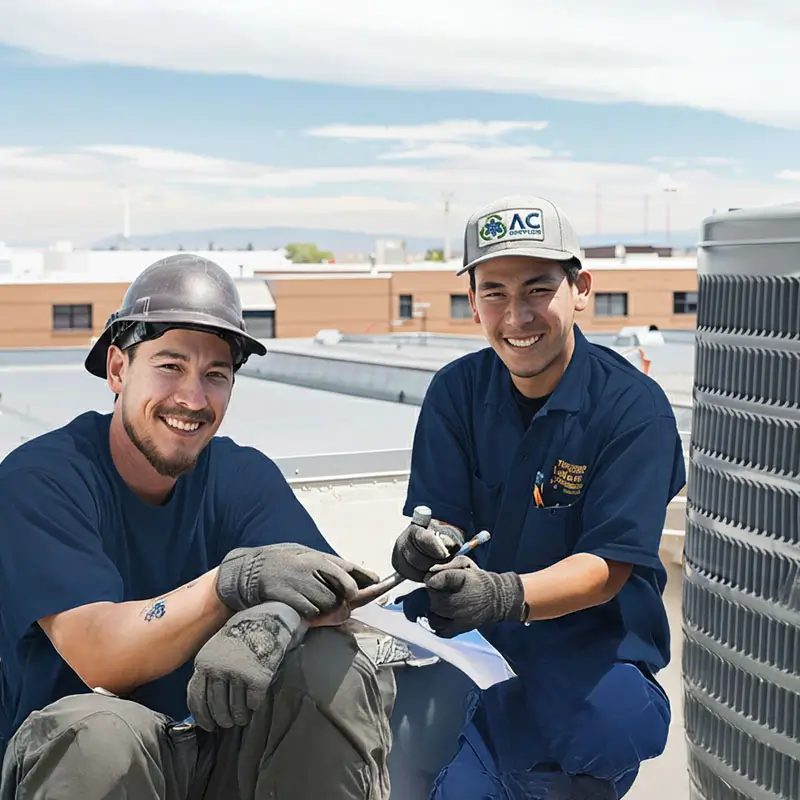 El equipo de expertos de AC Supplies posando frente a su almacén de suministros HVAC en Tijuana.